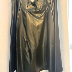 Eloquii Black Faux Leather A-Line Skirt